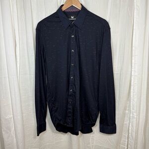 Buttercloth‎ 100% Cotton Dark Navy/Black Red Shirt 
Size L
